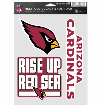 Wincraft Nfl Arizona Cardinals Decal Multi Use Fan 3 Pack Team Colors One Size