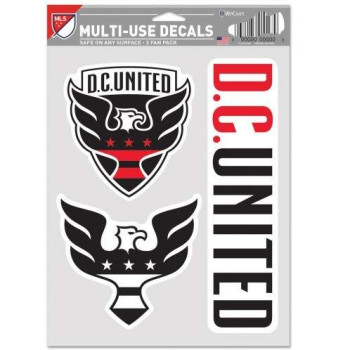 Wincraft Mls D.C. United Decal Multi Use Fan 3 Pack Team Colors One Size