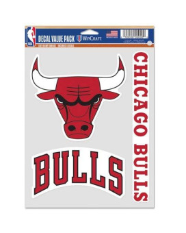 Wincraft Nba Chicago Bulls Decal Multi Use Fan 3 Pack Team Colors One Size