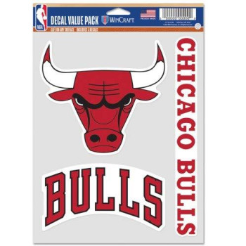 Wincraft Nba Chicago Bulls Decal Multi Use Fan 3 Pack Team Colors One Size