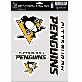 Wincraft Nhl Pittsburgh Penguins Decal Multi Use Fan 3 Pack Team Colors One Size