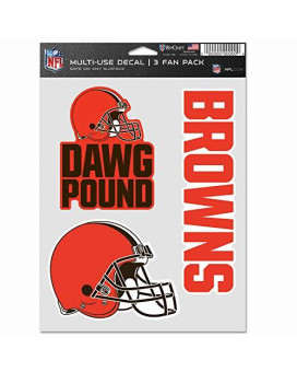 Wincraft Nfl Cleveland Browns Decal Multi Use Fan 3 Pack Team Colors One Size