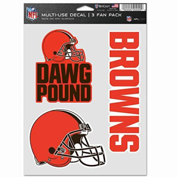 Wincraft Nfl Cleveland Browns Decal Multi Use Fan 3 Pack Team Colors One Size