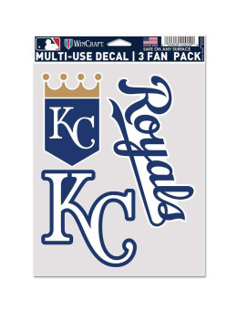 Wincraft Mlb Kansas City Royals Decal Multi Use Fan 3 Pack Team Colors One Size