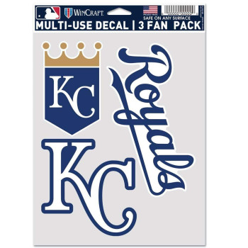 Wincraft Mlb Kansas City Royals Decal Multi Use Fan 3 Pack Team Colors One Size