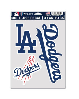 Wincraft Mlb Los Angeles Dodgers Decal Multi Use Fan 3 Pack Team Colors One Size