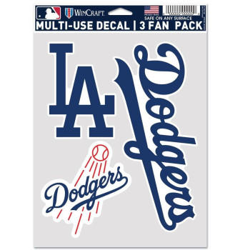 Wincraft Mlb Los Angeles Dodgers Decal Multi Use Fan 3 Pack Team Colors One Size