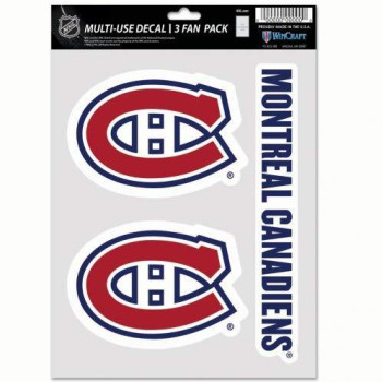 Wincraft Nhl Montreal Canadiens Decal Multi Use Fan 3 Pack Team Colors One Size