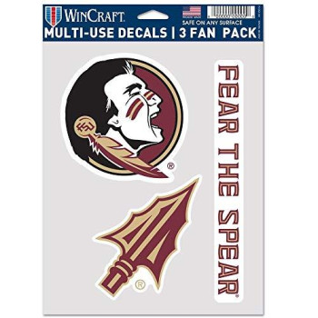 Wincraft Ncaa Florida State Seminoles Decal Multi Use Fan 3 Pack Team Colors One Size