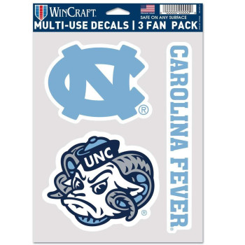 Ncaa North Carolina Tar Heels Decal Multi Use Fan 3 Pack Team Colors One Size