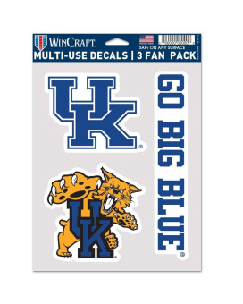 Ncaa Kentucky Wildcats Decal Multi Use Fan 3 Pack Team Colors One Size