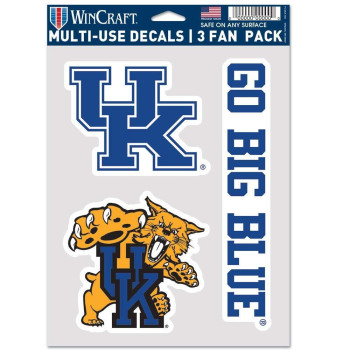 Ncaa Kentucky Wildcats Decal Multi Use Fan 3 Pack Team Colors One Size