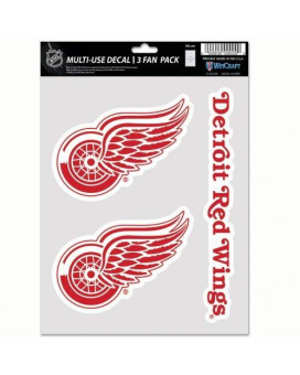 Nhl Detroit Red Wings Decal Multi Use Fan 3 Pack Team Colors One Size