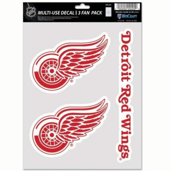 Nhl Detroit Red Wings Decal Multi Use Fan 3 Pack Team Colors One Size