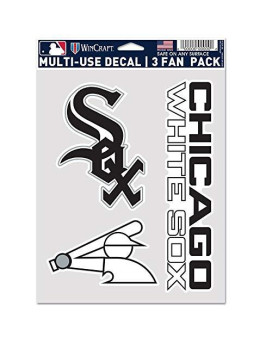 Mlb Chicago White Sox Decal Multi Use Fan 3 Pack Team Colors One Size