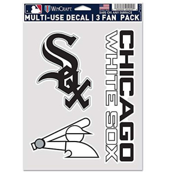 Mlb Chicago White Sox Decal Multi Use Fan 3 Pack Team Colors One Size