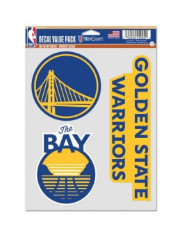 Wincraft Nba Golden State Warriors Decal Multi Use Fan 3 Pack Team Colors One Size