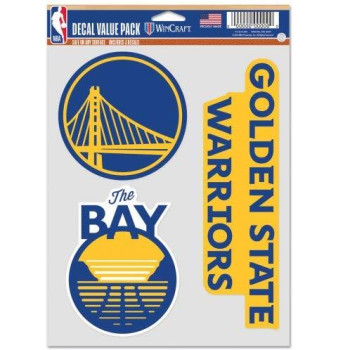 Wincraft Nba Golden State Warriors Decal Multi Use Fan 3 Pack Team Colors One Size