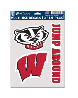 Ncaa Wisconsin Badgers Decal Multi Use Fan 3 Pack Team Colors One Size