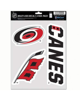 Wincraft Nhl Carolina Hurricanes Decal Multi Use Fan 3 Pack Team Colors One Size