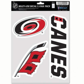 Wincraft Nhl Carolina Hurricanes Decal Multi Use Fan 3 Pack Team Colors One Size