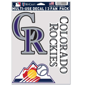 Wincraft Mlb Colorado Rockies Decal Multi Use Fan 3 Pack Team Colors One Size