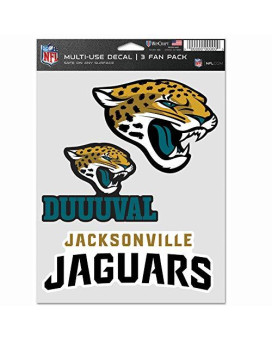 Wincraft Nfl Jacksonville Jaguars Decal Multi Use Fan 3 Pack Team Colors One Size