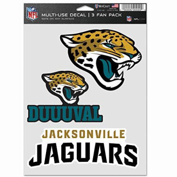 Wincraft Nfl Jacksonville Jaguars Decal Multi Use Fan 3 Pack Team Colors One Size