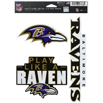 Wincraft Nfl Baltimore Ravens Decal Multi Use Fan 3 Pack Team Colors One Size