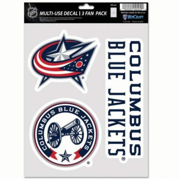 Wincraft Nhl Columbus Blue Jackets Decal Multi Use Fan 3 Pack Team Colors One Size