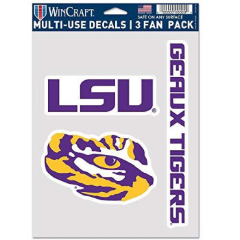 Ncaa Lsu Tigers Decal Multi Use Fan 3 Pack Team Colors One Size