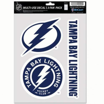 Wincraft Nhl Tampa Bay Lightning Decal Multi Use Fan 3 Pack Team Colors One Size