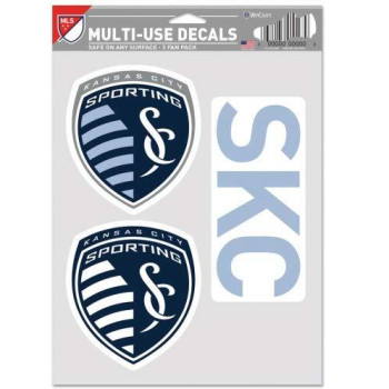 Wincraft Mls Sporting Kansas City Decal Multi Use Fan 3 Pack Team Colors One Size