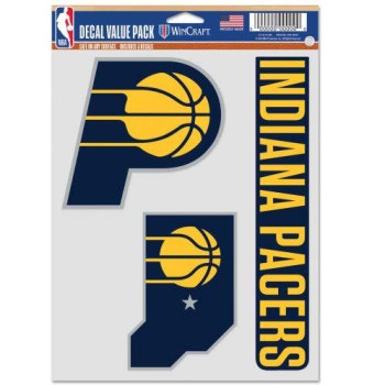 Wincraft Nba Indiana Pacers Decal Multi Use Fan 3 Pack Team Colors One Size