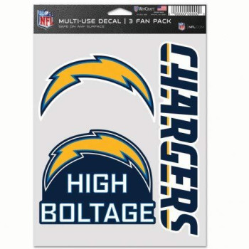 Wincraft Nfl Los Angeles Chargers Decal Multi Use Fan 3 Pack Team Colors One Size