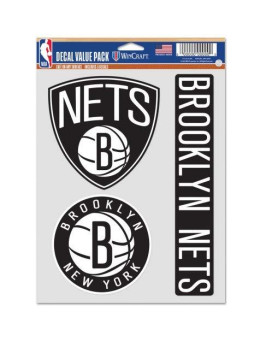 Wincraft Nba Brooklyn Nets Decal Multi Use Fan 3 Pack Team Colors One Size