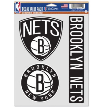 Wincraft Nba Brooklyn Nets Decal Multi Use Fan 3 Pack Team Colors One Size