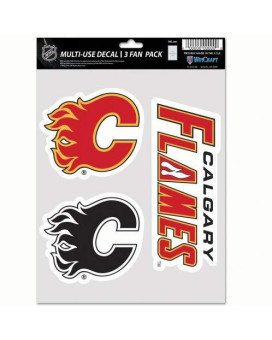 Wincraft Nhl Calgary Flames Decal Multi Use Fan 3 Pack Team Colors One Size