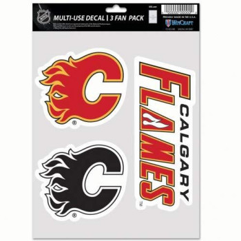 Wincraft Nhl Calgary Flames Decal Multi Use Fan 3 Pack Team Colors One Size