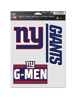 Wincraft Nfl New York Giants Decal Multi Use Fan 3 Pack Team Colors One Size