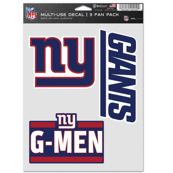 Wincraft Nfl New York Giants Decal Multi Use Fan 3 Pack Team Colors One Size