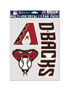 Wincraft Mlb Arizona Diamondbacks Decal Multi Use Fan 3 Pack Team Colors One Size