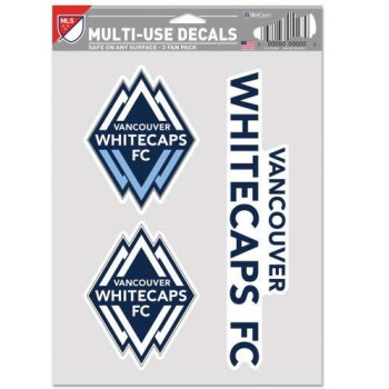 Mls Vancouver Whitecaps Decal Multi Use Fan 3 Pack Team Colors One Size