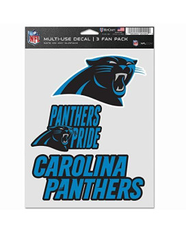 Wincraft Nfl Carolina Panthers Decal Multi Use Fan 3 Pack Team Colors One Size