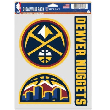 Wincraft Nba Denver Nuggets Decal Multi Use Fan 3 Pack Team Colors One Size