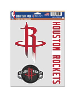 Nba Houston Rockets Decal Multi Use Fan 3 Pack Team Colors One Size