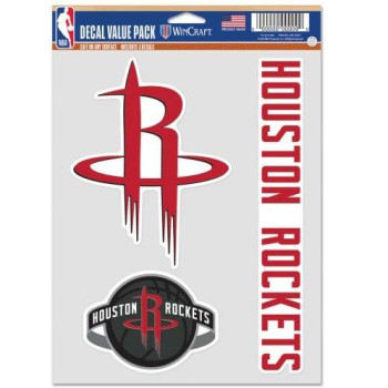 Nba Houston Rockets Decal Multi Use Fan 3 Pack Team Colors One Size