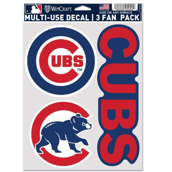 Wincraft Mlb Chicago Cubs Decal Multi Use Fan 3 Pack Team Colors One Size