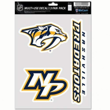 Wincraft Nhl Nashville Predators Decal Multi Use Fan 3 Pack Team Colors One Size