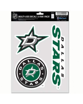 Wincraft Nhl Dallas Stars Decal Multi Use Fan 3 Pack Team Colors One Size